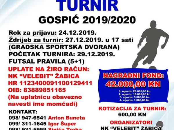 Prijavite se na zimski malonogometni turnir Gospić 2019 Prijavite se na zimski malonogometni turnir Gospić 2019